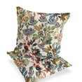 thumbnail image 3 of Set of Two 16" X 16" Beige and Green Blown Seam Floral Indoor Outdoor Throw Pillow, 3 of 5