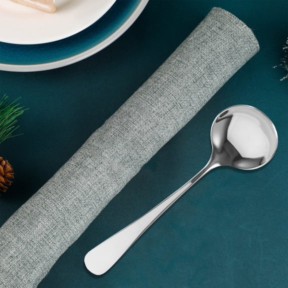 WESIEVYA Heat Resistant Stainless Steel Spoon Ideal for Soup and Porridge