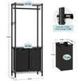 thumbnail image 3 of Laundry Sorter, 2 Section Laundry Hamper Sorter with Garment Rack, Black, 3 of 7