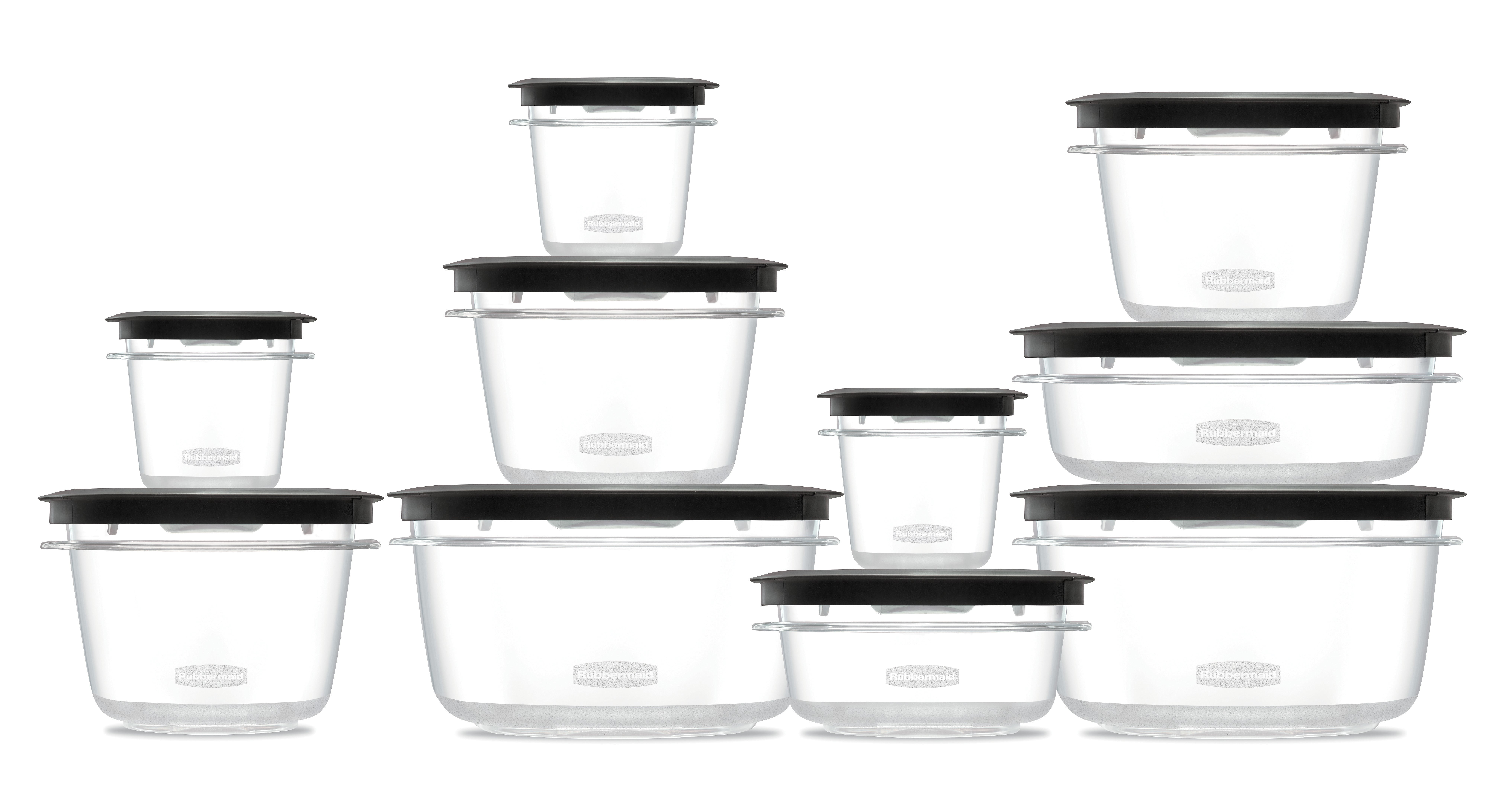 Rubbermaid Premier Food Storage Container Set 20 Pieces Grey
