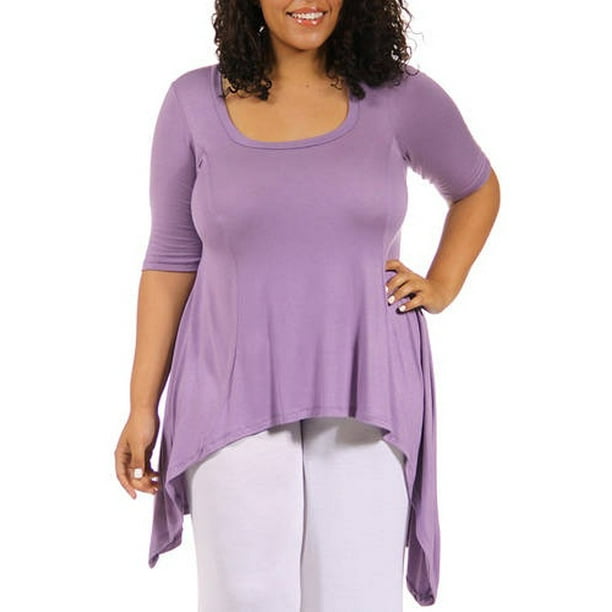 24/7 Comfort Apparel Women's Plus Size Extra Long Tunic Top Walmart