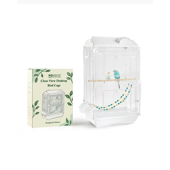 Clear View Bird Cage, Medium Birdcage Aviary for Beginner, Backup Bird Cages Ideal for Travel,Carrier, Bird Breeding or Rescue