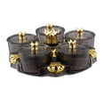 thumbnail image 1 of Serving Tray Easy to Carrying 5 Compartment for Sweets Dessert Indoor Outdoor dark gray, 1 of 8