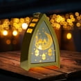 thumbnail image 1 of Portavelas LED con luces | Farol decorativo para el hogar | Adorno colgante a pilas para dormitorio, patio o fiesta | Diseño de plástico y madera, 1 of 5