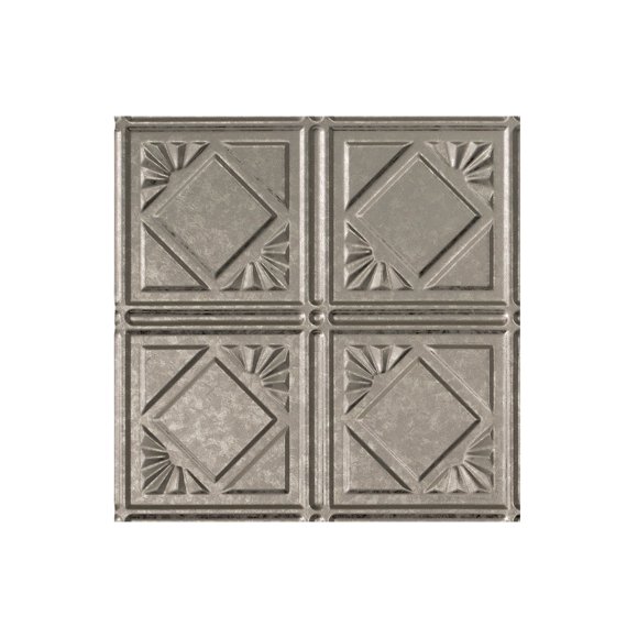 Fasade Easy Installation Traditional 4 Galvanized Steel Glue Up Ceiling Tile/ Ceiling Panel (12" X 12" Sample)