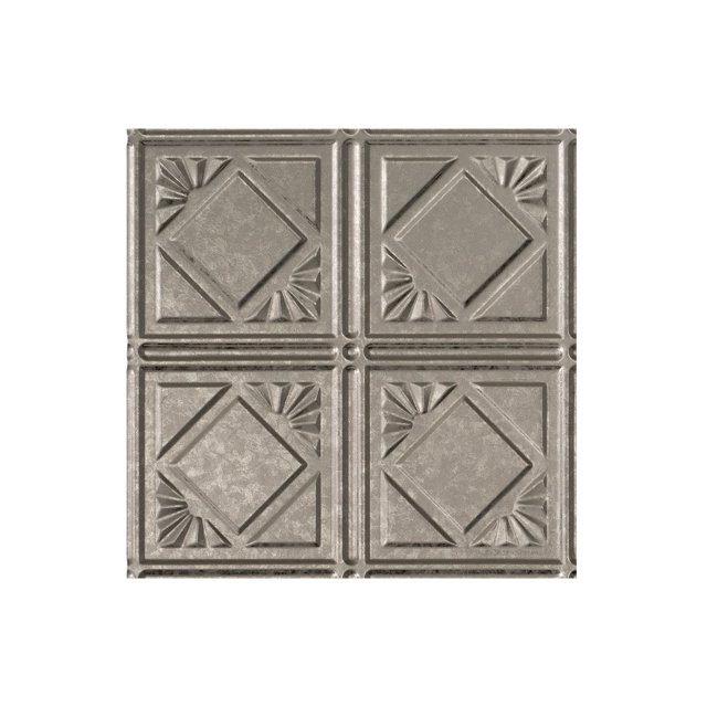 Fasade Easy Installation Traditional 4 Galvanized Steel Glue Up Ceiling Tile/ Ceiling Panel (12" X 12" Sample)