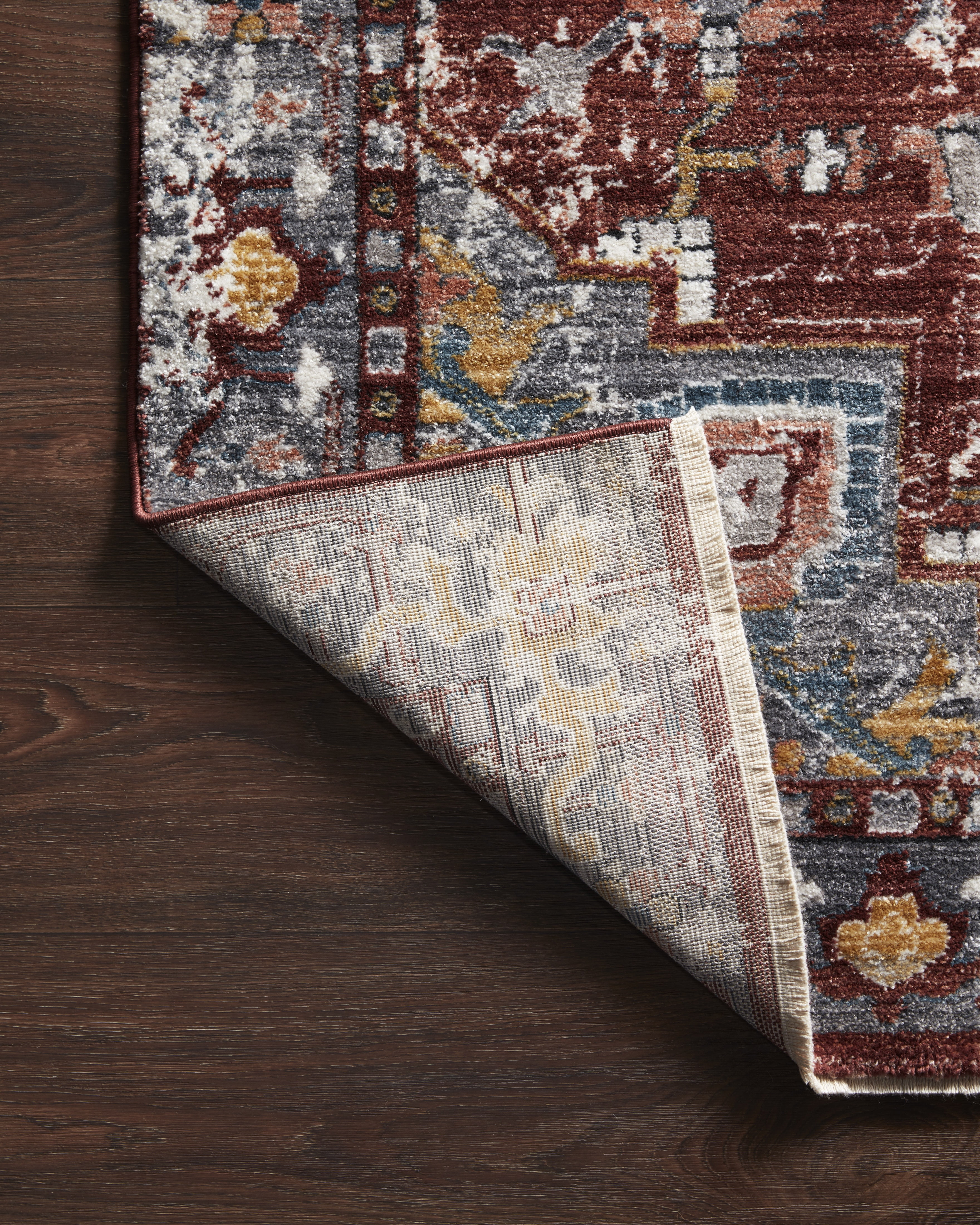 Loloi II Samra SAM-10 Brick / Grey Oriental Area Rug 5'-3" x 7'-9"