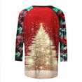thumbnail image 5 of LiMoi Women's Elegant Holiday Top with Three Quarter Sleeve Round Neck and Glamorous Tree Design Tees Tshirts Shirts Blouse My Items, 5 of 5