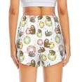 thumbnail image 3 of Picia Donut Sloth Pattern Women's 2 in 1 Athletic Running Shorts High Waisted Workout Casual Gym Sweat Shorts with Comfy Liner Zipper Pockets-X-Large, 3 of 9