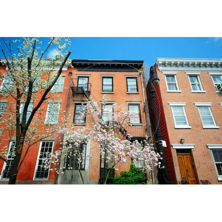 West Village New York City Apartments in the Springtime Print Wall Art By