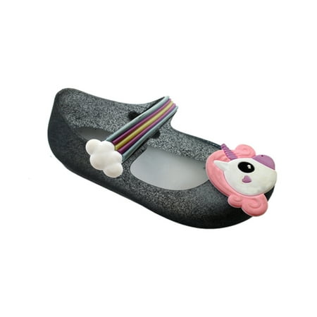 P&W Mary Jane Toddler Girls Unicorn Glitter Jelly Shoes – Assorted colors – Sizes 5-10