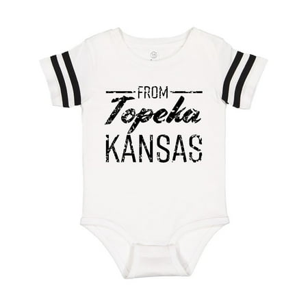 

Inktastic From Topeka Kansas in Black Distressed Text Gift Baby Boy or Baby Girl Bodysuit