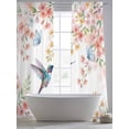 thumbnail image 5 of Spring Bird Sheer Curtains 2 Panels Set Pink Orange Flower Branch Blue Butterfly Country Sheer Window Curtains Light Filtering Rod Pocket Voile Drapes for Bedroom Living Room 52"X108", 5 of 9