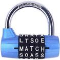thumbnail image 1 of 5 letter combination lock, directional lock, padlock letter code, word lock combination lock (blue), 1 of 5