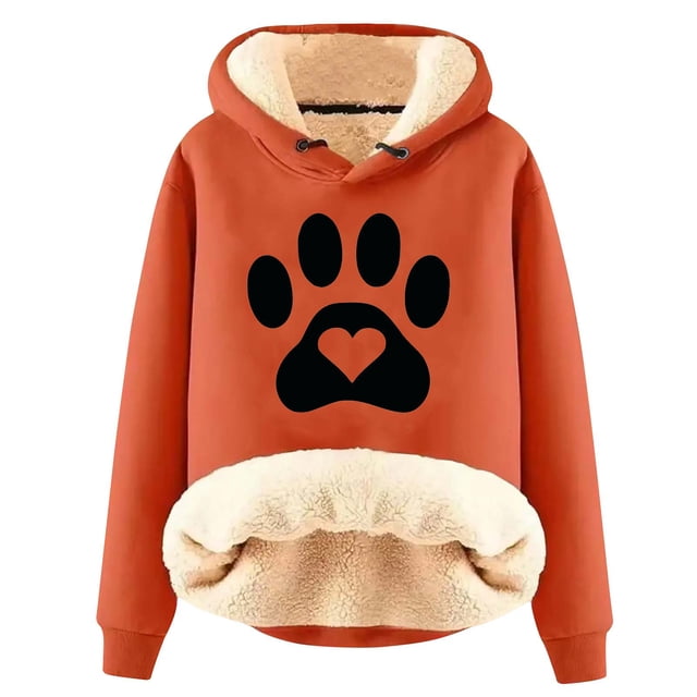 DPTALR Sweat à Capuche d'Hiver Chaud pour Femmes avec Poche Manches Longues