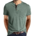 thumbnail image 2 of yillto Mens Short Sleeve Tops with Pockets Summer Casual Classic V Neck Buttons Business Shirts Tee, 2 of 7