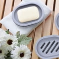 thumbnail image 4 of Syenll 2 Pack Soap Dish with Drain, Double Layer Plastic Draining Soap Holder for Bathroom Shower Kitchen (Gray), 4 of 8