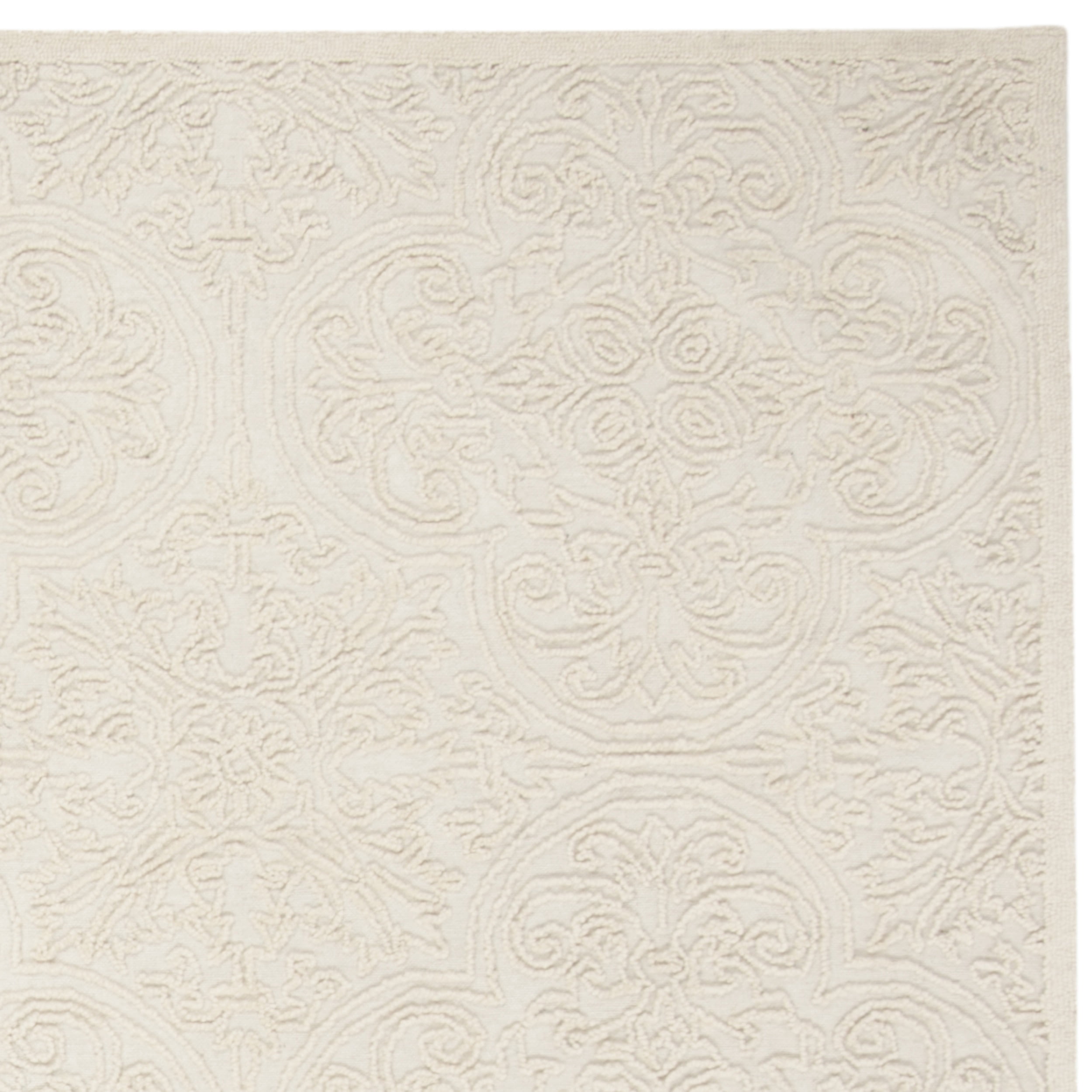 SAFAVIEH Trace Burton Geometric Wool Area Rug, Ivory, 8' x 10'