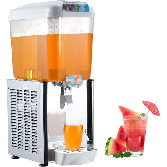 Huloretions Beverage Dispenser,1 Tanks 4.8 Gallon Stainless Steel Beverage Dispenser With Thermostat Control,300W Commercial Drink Dispenser for Restaurant Hotel Party