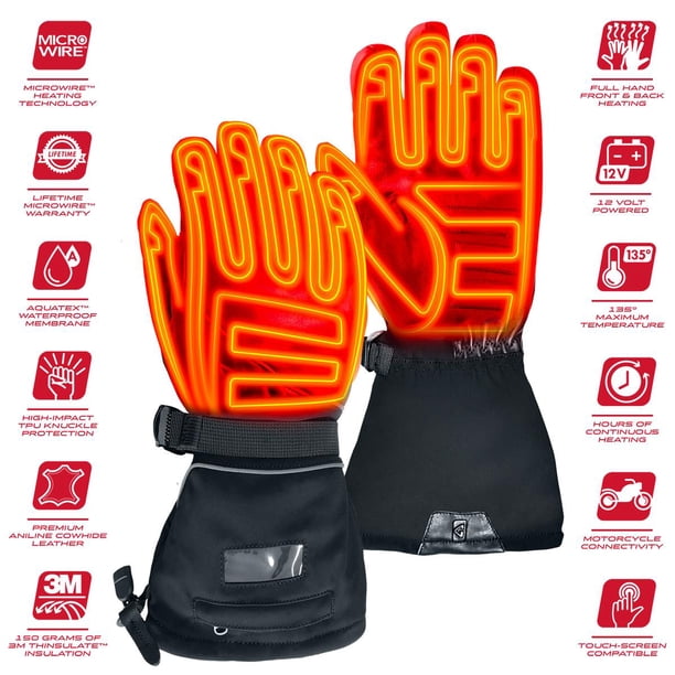Gerbing GT5 12V Hybrid Heated Motorcycle Gloves S Walmart