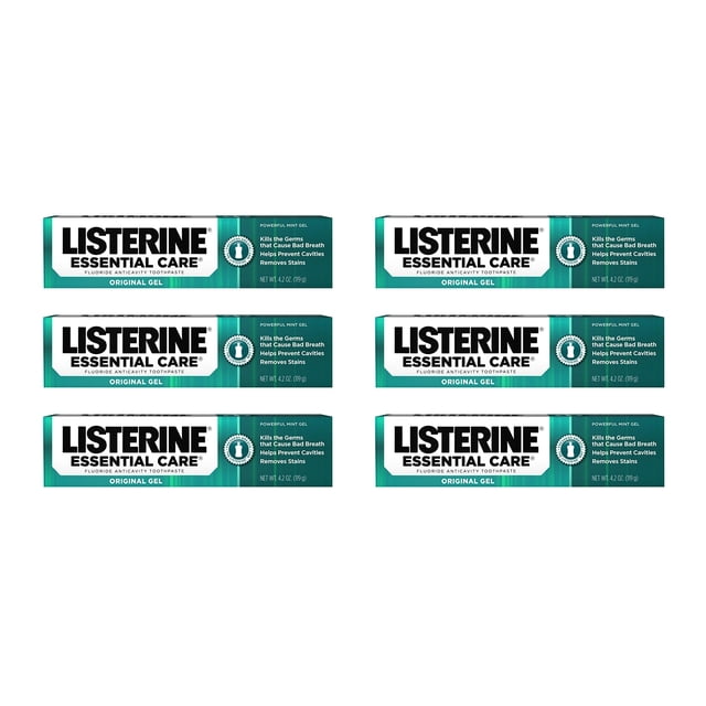 Pasta de dientes Listerine Essential Care Bad Breath 125 ml (paquete de 6)