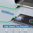 thumbnail image 3 of Type C Charger Fast Charging, 3 Pack Charger Block with USB C Charging Cable 6FT, Type C Block USB C Wall Charger Adapter Plug Brick Cube Charger Station Power Base Android Phone Charger, Green, 3 of 7