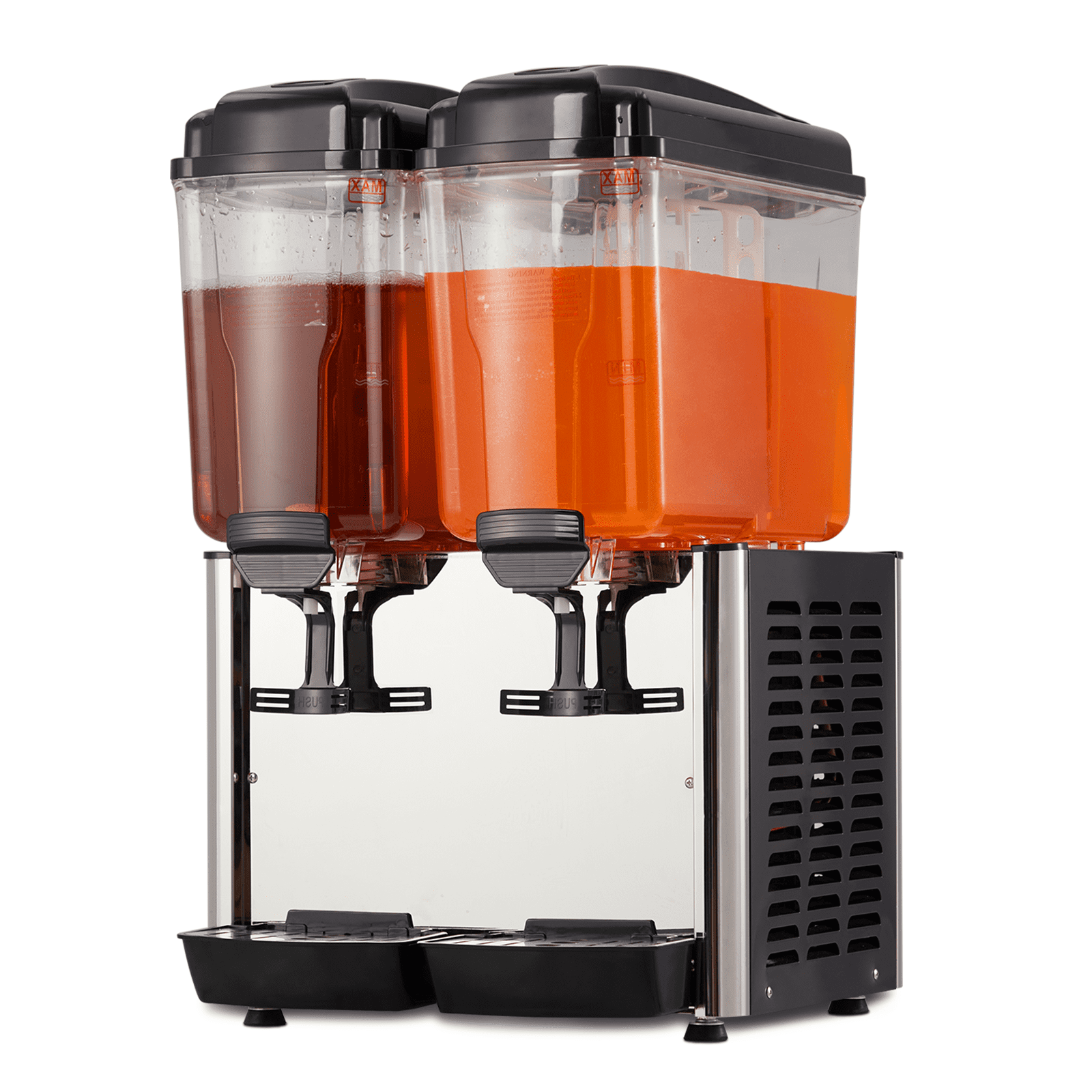 Entcook 115V Dual Tank Commercial Cold Beverage Dispenser 9.5 Gallon with Thermostat Controller