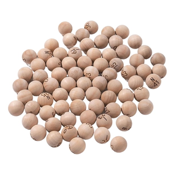 75 bolas de bingo de madera de 2,2 cm (7/8 de pulgada), divertidas, prácticas, ligeras y fáciles de leer para grupos y noches de juegos