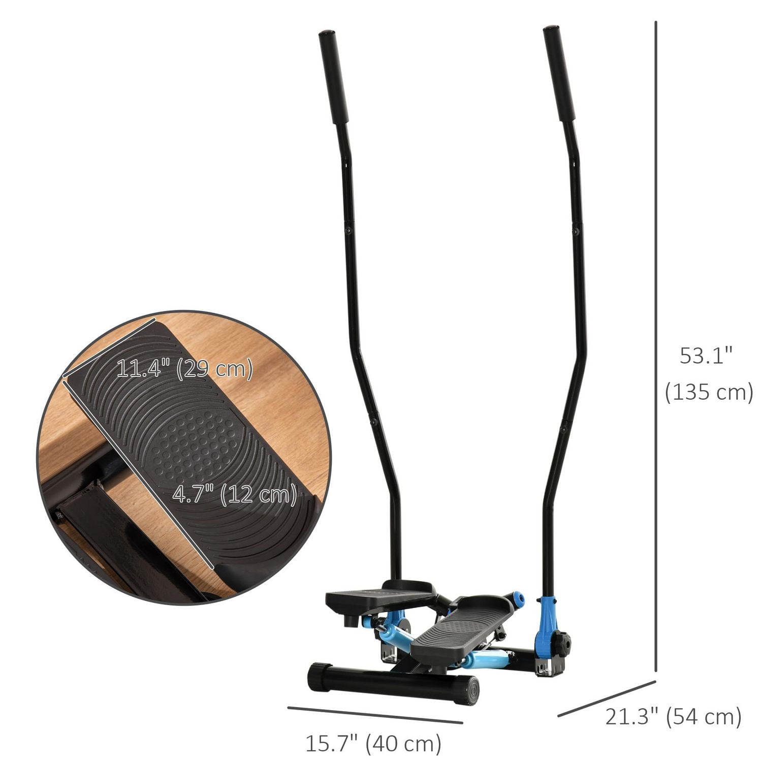 Soozier Stair Stepper Cardio Home Gym Fitness Machine w/ Height Adjustable Bars