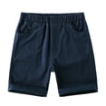 thumbnail image 5 of NAISIBABY Boys Pull-On Shorts, Elastic Waist with Pockets Cotton Performance Summer Casual Sports Shorts Navy 3T, 5 of 8