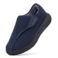 thumbnail image 1 of Fitville zapatos de casa de felpa para hombres con zapatos de algodón para diabéticos, zapatos de invierno con correa ajustable ensanchada, cálidos y gruesos antideslizantes, 1 of 5