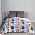 thumbnail image 2 of Colorful Fish Swimming Pattern Throw Blanket, Super Soft Anti-Pilling Flannel Bed Blankets, 80"x60", 2 of 8