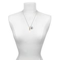 thumbnail image 3 of Delight Jewelry Rose Goldtone Crystal Initial - I - Silvertone Script Initial Disc - N - Charm Necklace, 20"+3", 3 of 4