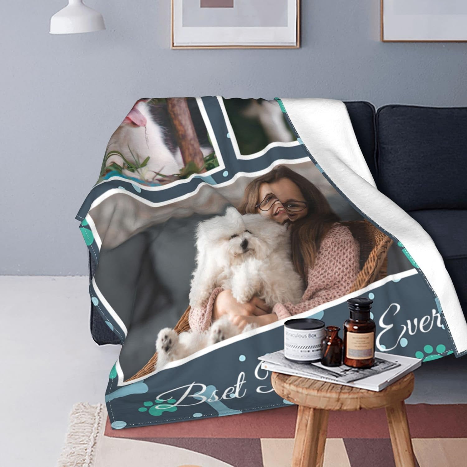 Customized Blankets with Photos Personalized Picture Collage Throw Blanket Soft Using My Own Photo Custom Personalized Christmas Warm Gifts for Women Men Family Friends