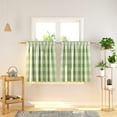 thumbnail image 6 of 3 Pc Cotton Classic Country Farmhouse Kitchen Window Curtain -Mint Green & White Buffalo Check Tier & Valance Set, 54" x 18" / 27" x 24", 6 of 6
