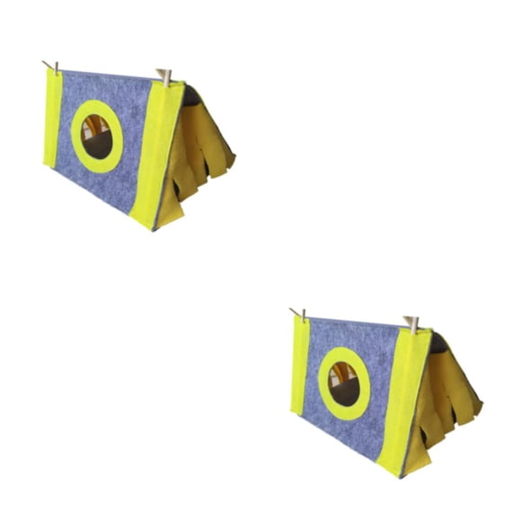 Greeniant Hamaca Nido para mascotas: elegante, fácil de instalar, adecuada para mascotas pequeñas, rata, ardilla, hurón, conejito enano, amarillo 28*20*16 2piezas