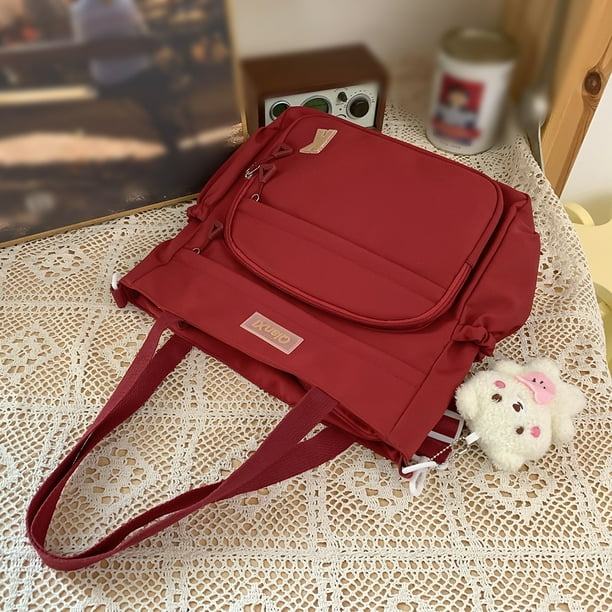 Mochila Durable Nylon Estudiantes Mochila Alta capacidad Color sólido Ocio diario