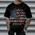 thumbnail image 2 of Caqnni Men 4th of July T Shirt Independence Day USA Flag O Neck Short Sleeve Tees Independence Day Print Graphic Tops(Grey,L), 2 of 4