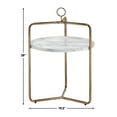thumbnail image 3 of Steve Silver Miro White Faux Marble and Gold Metal Side Table, 3 of 5
