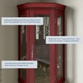 thumbnail image 3 of BELLEZE Lorona Floor Standing 5 Sided Lighted Corner Curio Cabinet, Cherry, 3 of 6