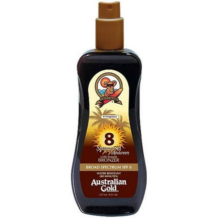 Australian Gold SPF 8 Spray Gel Sunscreen with Instant Bronzer, 8 fl oz