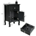 thumbnail image 3 of UBesGoo 2pcs Black Night Stand, End Table with Drawer, Wooden Bedside Table, Bathroom Floor Cabinet, Multifunctional Storage Organizer, 3 of 10