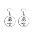 thumbnail image 1 of Citar a mantener la calma y seguir negro Pendientes pendientes de plata colgantes joyas señora Unbranded M, 1 of 3
