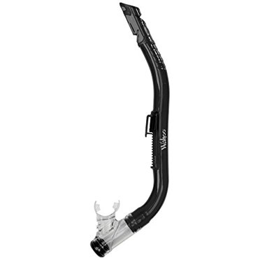 Scuba Choice Semi-Dry Silicone Snorkel With Splash Guard - 16 Inch Adult Snorkeling Gear, Silver Grey 3 thumbnail image