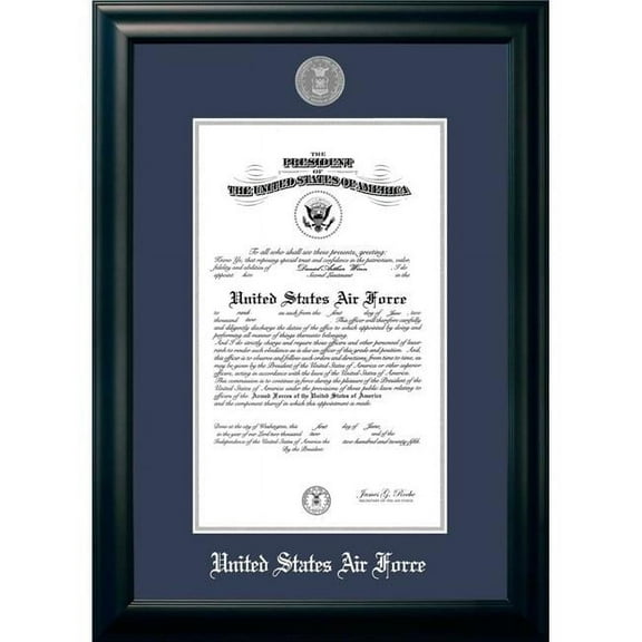 Campus Images AFCS0028.5x11 8.5 x 11 in. Patriot Frames Air Force Certificate Satin Black Frame with Silver Medallion