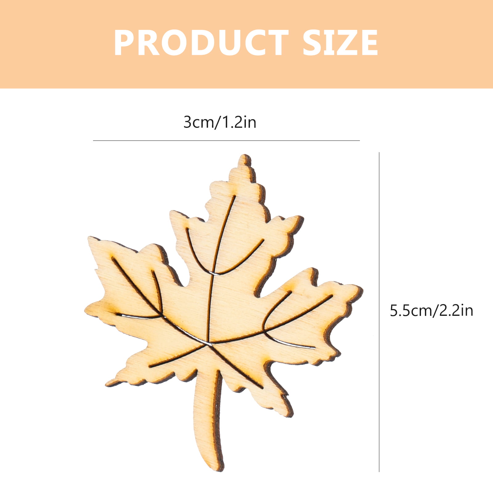  80 Pieces Unfinished Wood Cutouts Maple Leaves Wooden