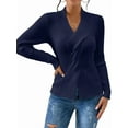 thumbnail image 2 of Sweaters for Women Fall Long Sleeve V Neck Ribbed Knit Sweater Slim Fit Solid Basic Casual Tops L, 2 of 9