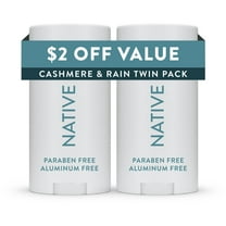 Native Twin Pack Cashmere & Rain Deodorant, 2 Count, 2.3 oz