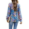thumbnail image 5 of LilyLLL Womens Evening Party Floral Long Sleeve Turtle Neck Blouse Shirt Tops, 5 of 5