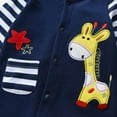 thumbnail image 4 of Newborn Baby Boy Clothes Giraffe Style Romper Long Sleeve Stripe Jumpsuits Blue 3-6 Months, 4 of 6